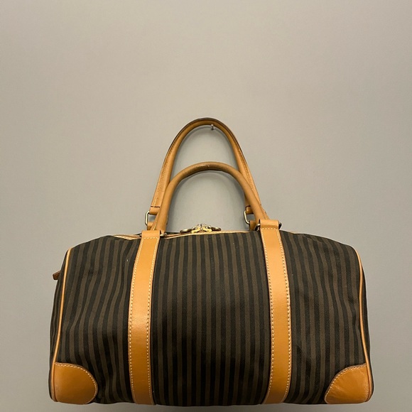 Fendi Authentic Vintage Penguin Striped Boston Duffel Bag - Picture 2 of 14